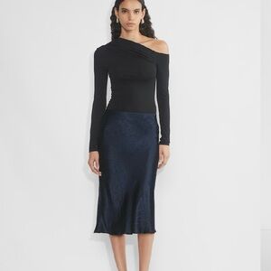 Babaton Midnight Blue Midi Skirt